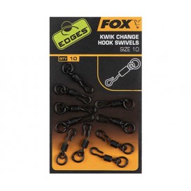 FOX EDGES Kwik Change Hook Swivels Size 10 - ronnie obratlíky 10ks
