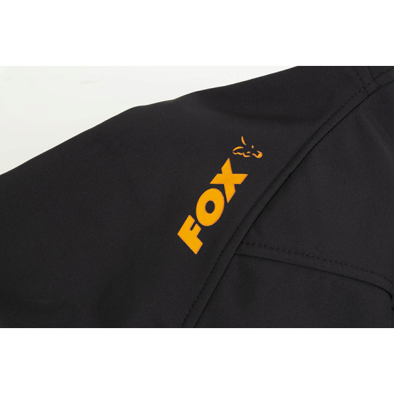 FOX Collection Black/Orange Shell Hoodie - softšelová bunda