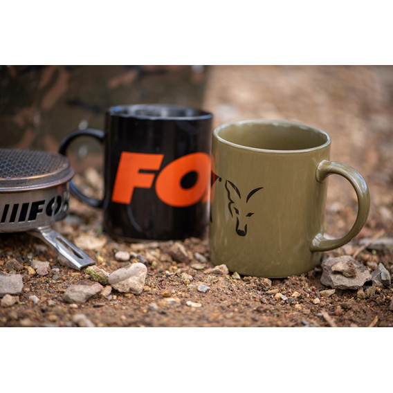 FOX Green/Black Logo Ceramic Mug - hrnček
