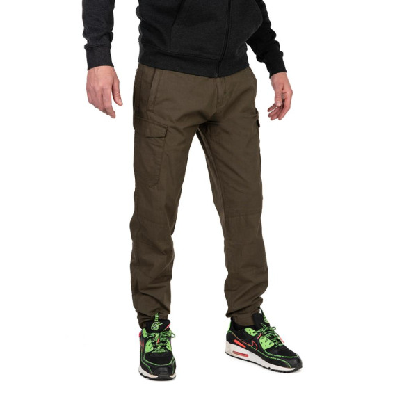 FOX Green/Black Lightweight Cargo Trousers - nohavice