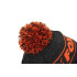 FOX Collection Bobble Black/Orange - pletená čiapka