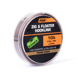 FOX Zig and Floater Hooklink Trans Khaki 10lb 0,26mm - vlasec